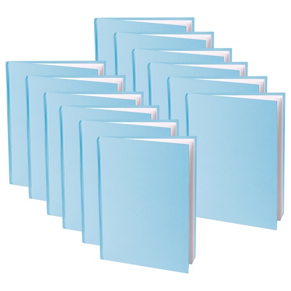 Young Authors Blue Hardcover Blank Book, White Pages, 8in.H x 6in.W Portrait, 14 Sheets/28 Pages, 12PK 10714 - main